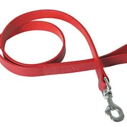 Martin Sellier - Laisse En Cuir Bords Arrondis De 14-100cm Pour Chien - Rouge