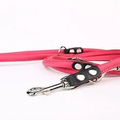 Yogipet - Laisse En Cuir Réglable 220cm Pour Chien - Rose