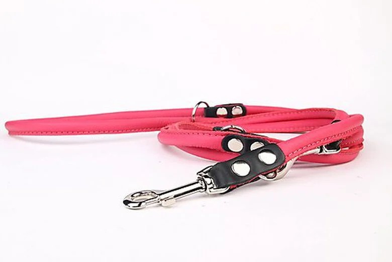 Yogipet - Laisse En Cuir Réglable 220cm Pour Chien - Rose 3 Yogipet - Laisse En Cuir Réglable 220cm Pour Chien - Rose