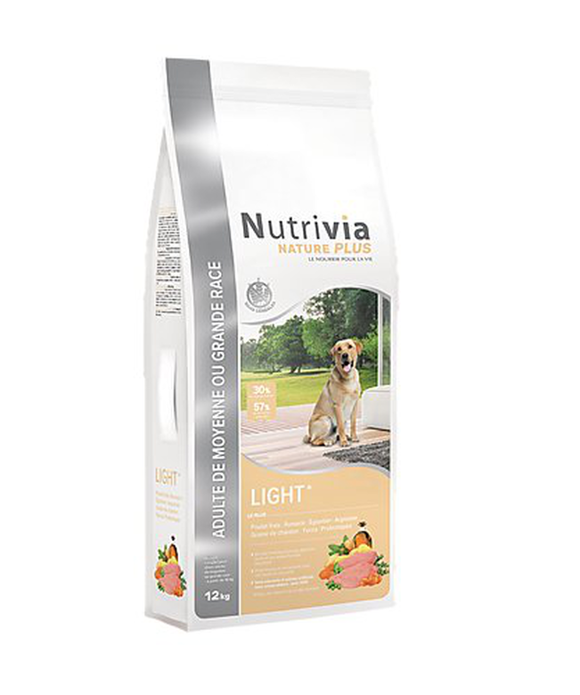 Nutrivia Nature Plus - Croquettes Naturelles Light Au Poulet Frais Pour Chien Adulte De Moyenne Ou Grande Race - 12Kg 3 Nutrivia Nature Plus - Croquettes Naturelles Light Au Poulet Frais Pour Chien Adulte De Moyenne Ou Grande Race - 12Kg
