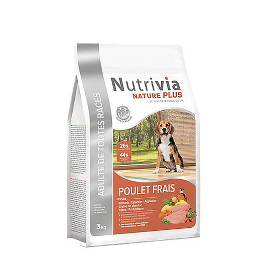 Nutrivia Nature Plus - Croquettes Naturelles Au Poulet Frais Pour Chien Adulte De Toutes Races - 3Kg 3 Nutrivia Nature Plus - Croquettes Naturelles Au Poulet Frais Pour Chien Adulte De Toutes Races - 3Kg