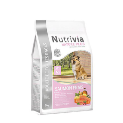 Nutrivia Nature Plus - Croquettes Naturelles Au Saumon Frais Pour Chien De Toutes Races - 3Kg