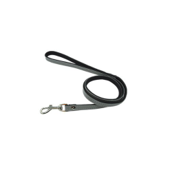 Comme Un Roi - Laisse Cuir So Nature Gris / Noir Pour Chien Et Chat - 120cm