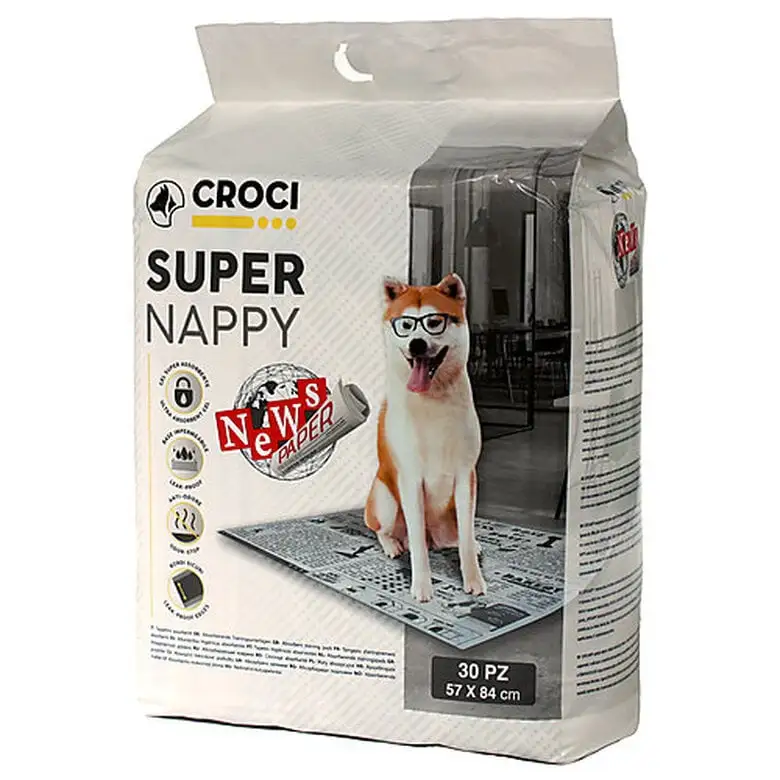 Croci - Tapis Hygiénique Super Nappy New Paper Pour Chiens - 84x57cm 3 Croci - Tapis Hygiénique Super Nappy New Paper Pour Chiens - 84x57cm