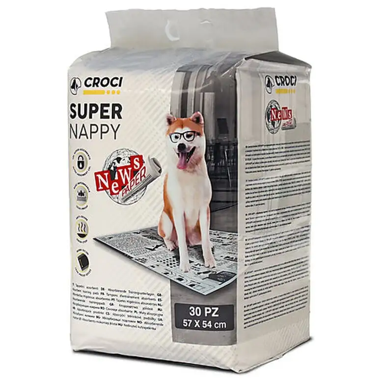Croci - Tapis Hygiénique Super Nappy New Paper Pour Chiens - 57x54cm 3 Croci - Tapis Hygiénique Super Nappy New Paper Pour Chiens - 57x54cm