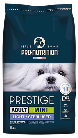 Pro Nutrition Pro-nutrition - Croquettes Prestige Mini Adult Light/ Sterilised Pour Chiens - 3Kg 3 Pro Nutrition Pro-nutrition - Croquettes Prestige Mini Adult Light/ Sterilised Pour Chiens - 3Kg
